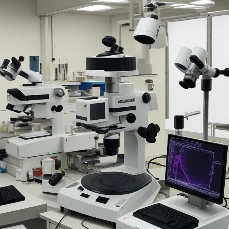 Dreamshaper v7 microscope and other lab equipment 0