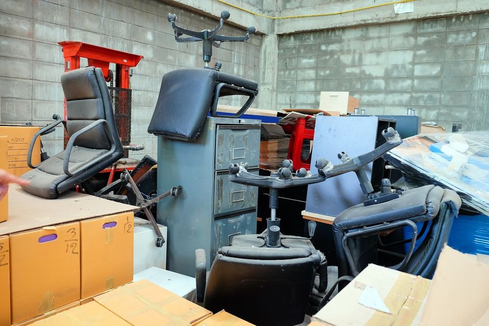 Room full of office junk