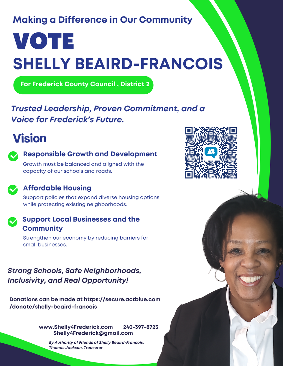 Navy and orange modern political candidate campaign flyer (2)