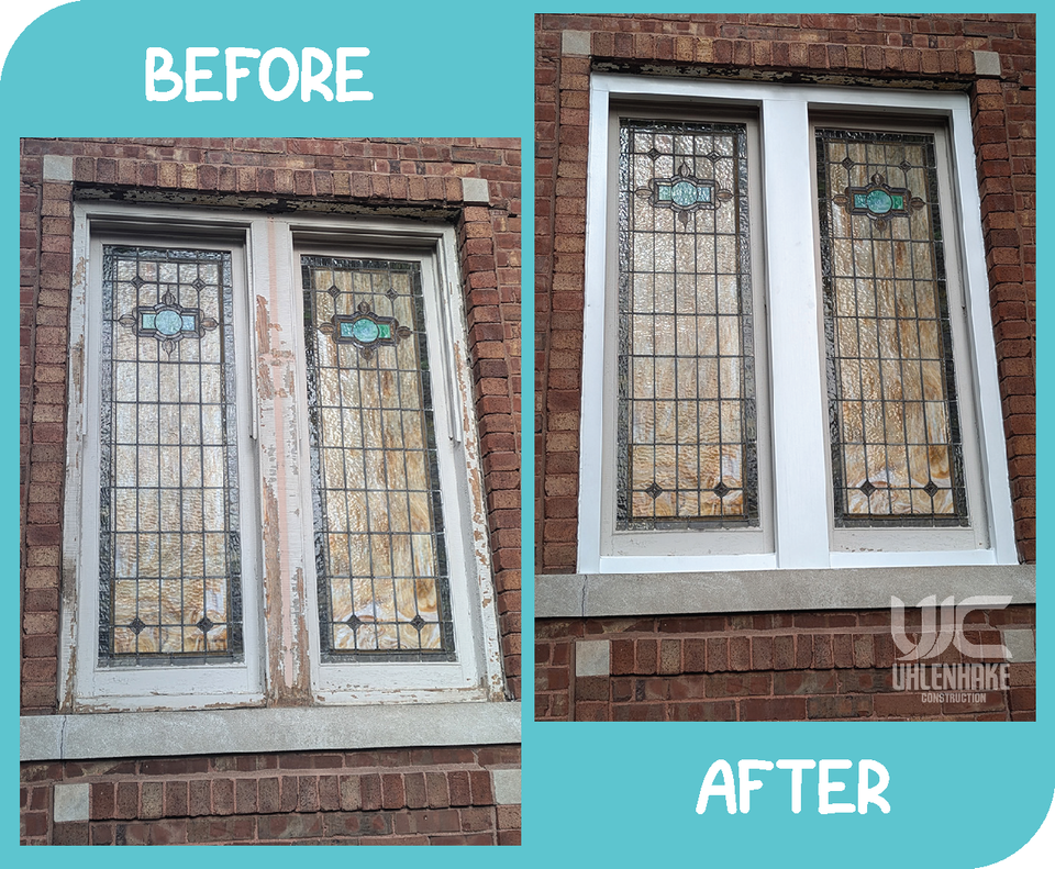 Stained Glass Window Restoration | Uhlenhake Construction | Moravia IA