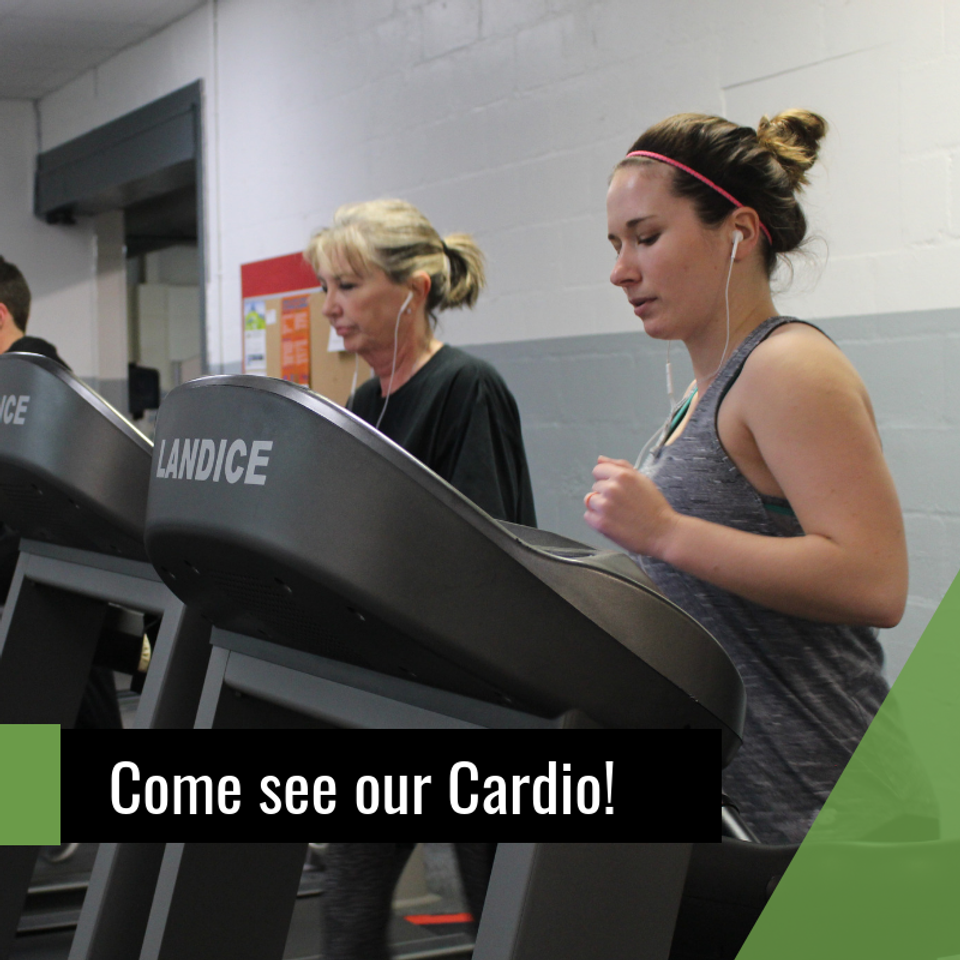 Ladies on treadmills