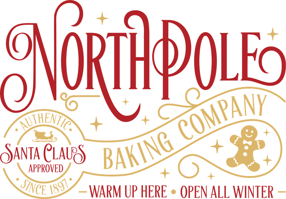 Seasons   christmas north pole baking company red and gold