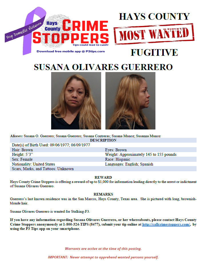 Olivares most wanted poster