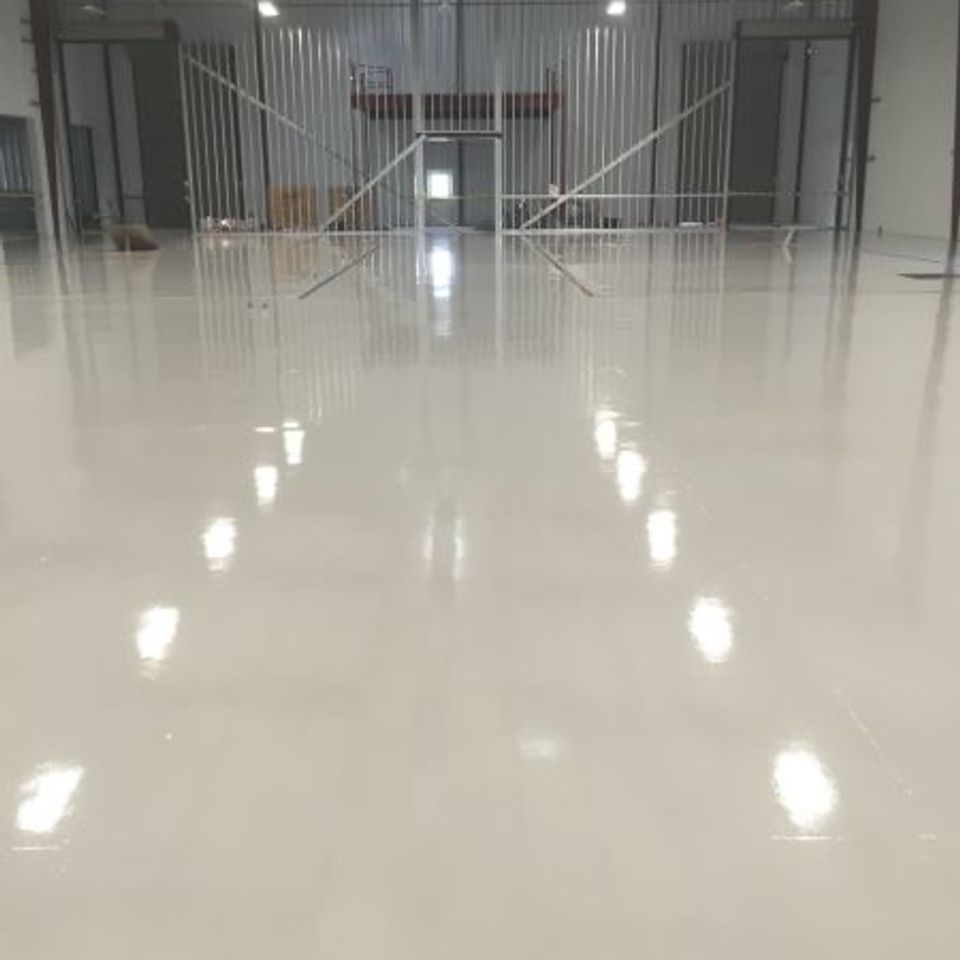 Pictured here is a very shiny finish. Custom concrete polishing done to your exact specifications.