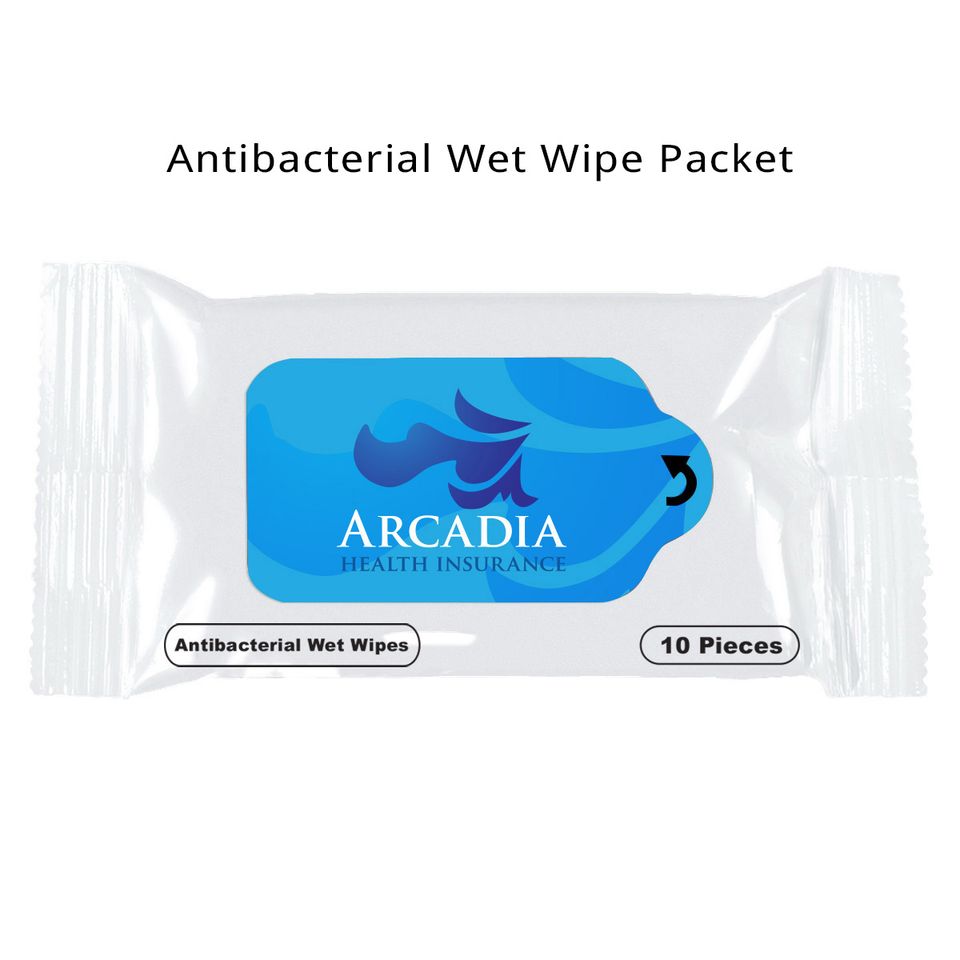 Antibacterial wet wipe packet