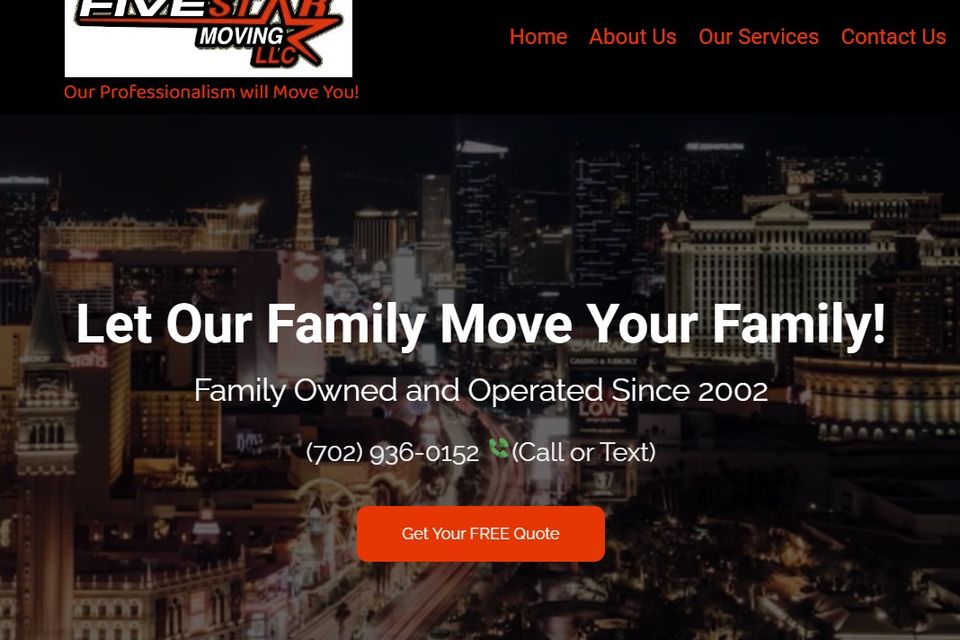 Vegas Valley Web Design | Five Star Moving | Las Vegas