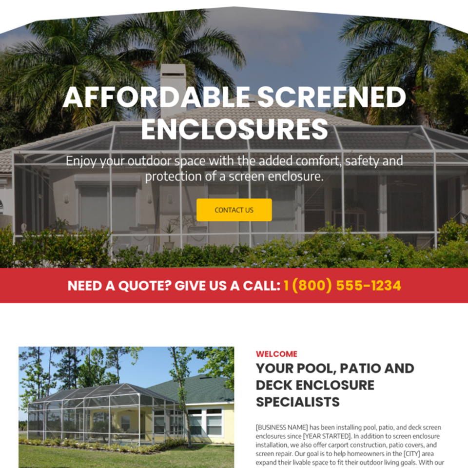 Screened enclosures