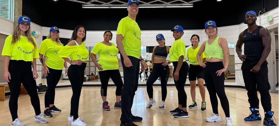 Group picture representing dance fitness parties with claysmile entertainment