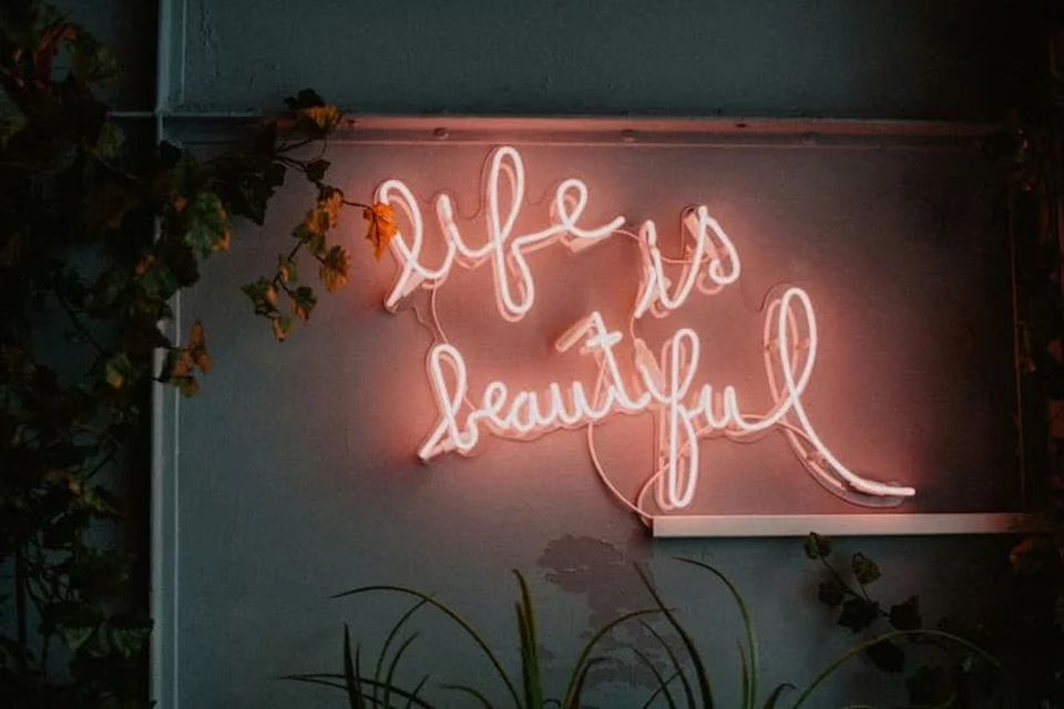 Life is beautiful neon sign 