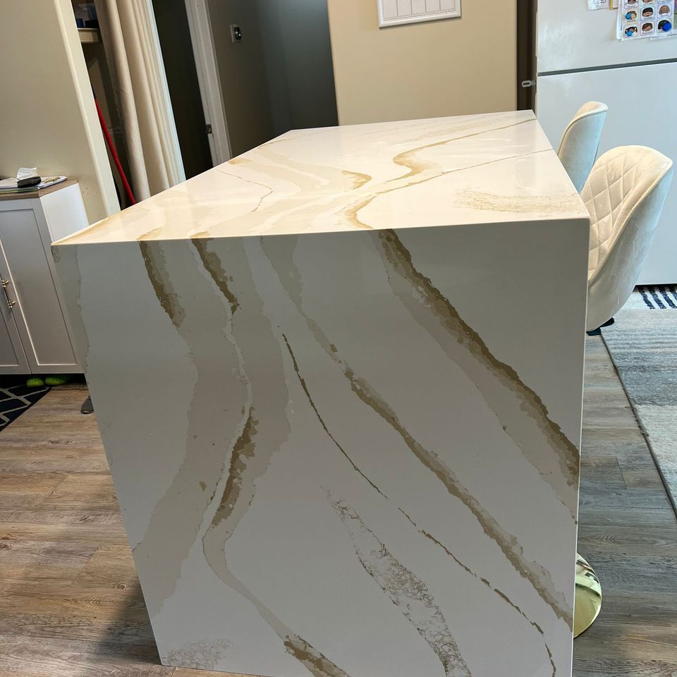 Island countertop with stools