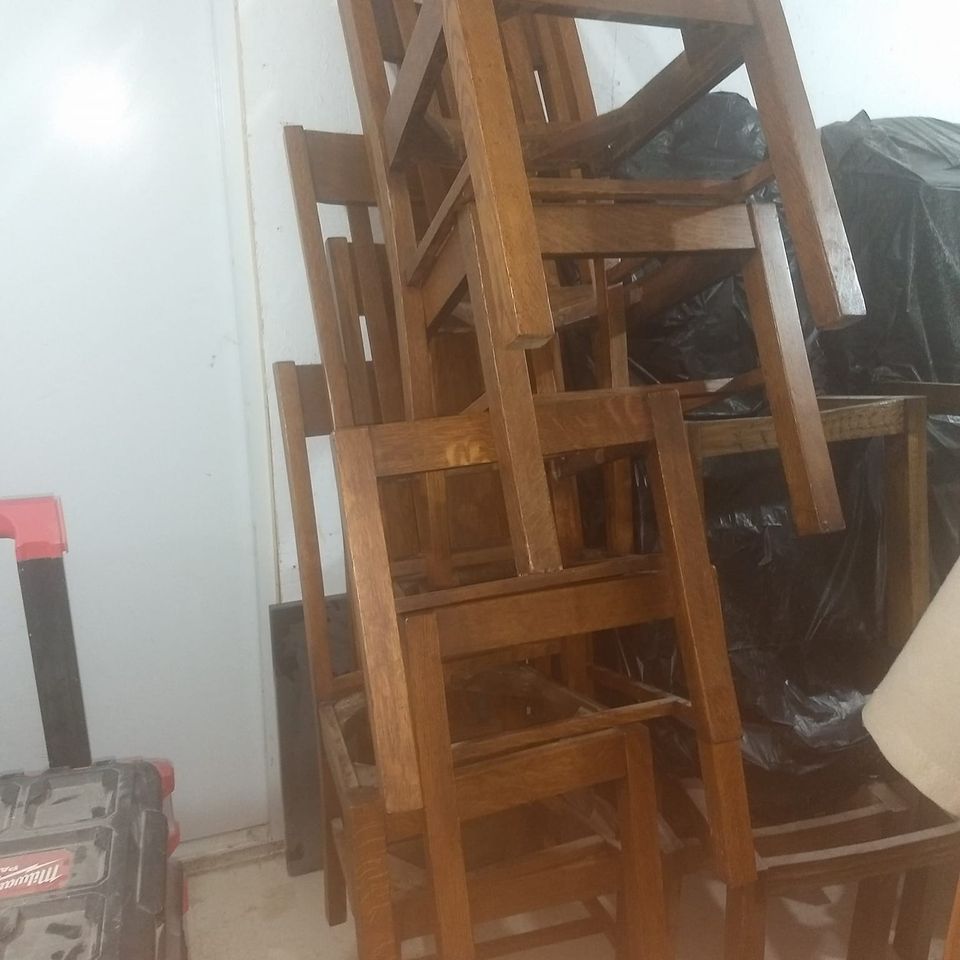 Reglued repaired chairs