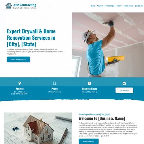 Drywall contractor website design theme original
