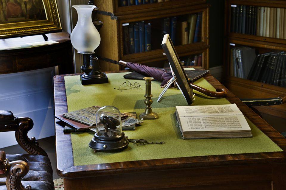 Governor george s. boutwell's desk in his study at the historic boutwell house on main street. (photo by j. ofria)
