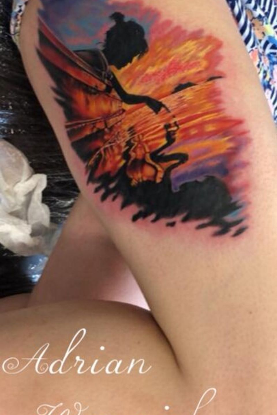 Adrian girl touching water