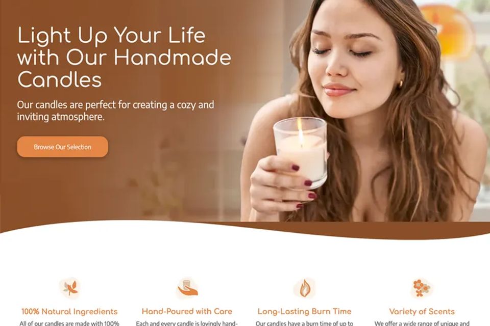 Candle company website design theme original