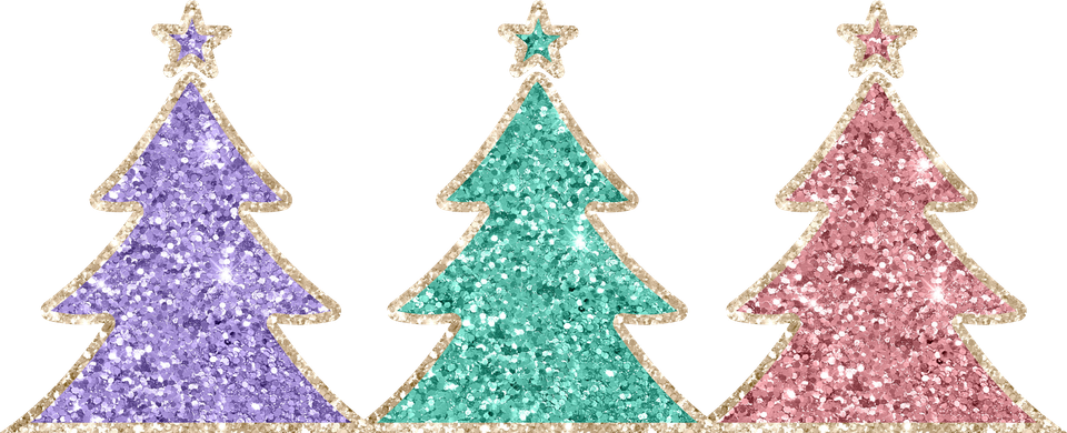 Seasons   christmas   glitter pastel christmas trees