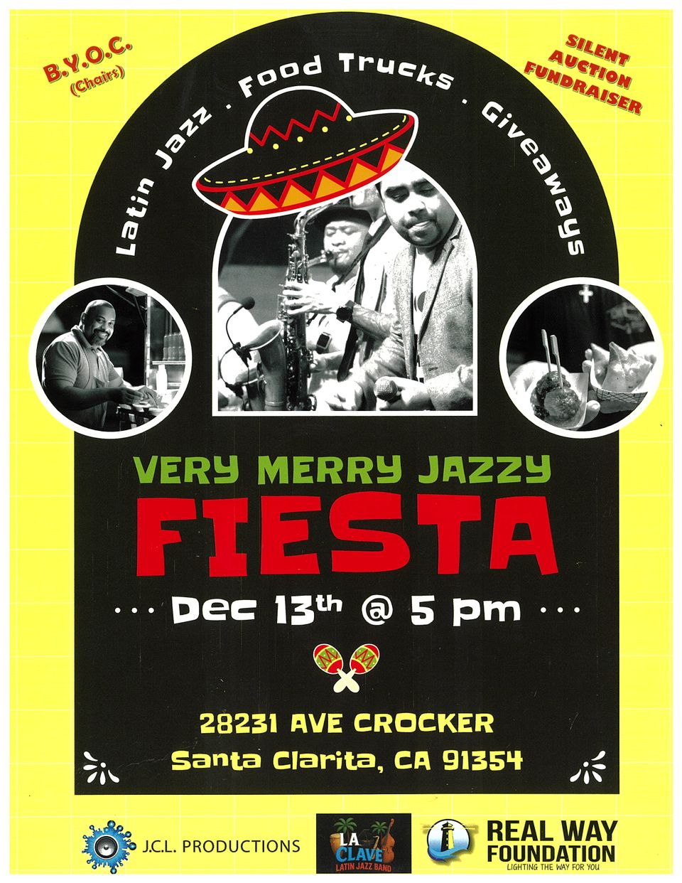 Very merry jazzy fiesta flyer