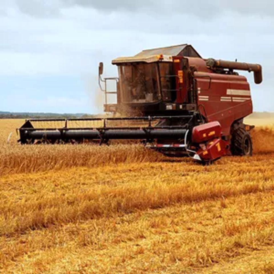 Farm harvesting equipment field