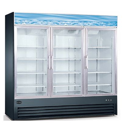 Commercial Restaurant Reach In Cooler Refrigerator or Freezer Display Merchandizer with Three Glass Doors