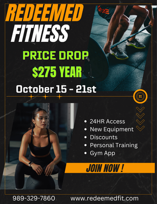 Copy of black and white fitness gym flyer