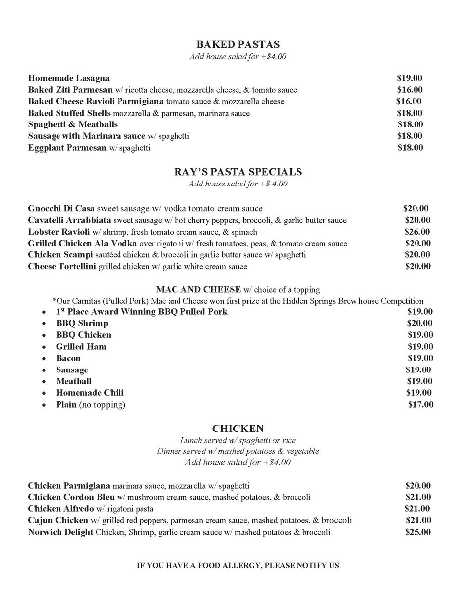 Lunch menu rays  page 4