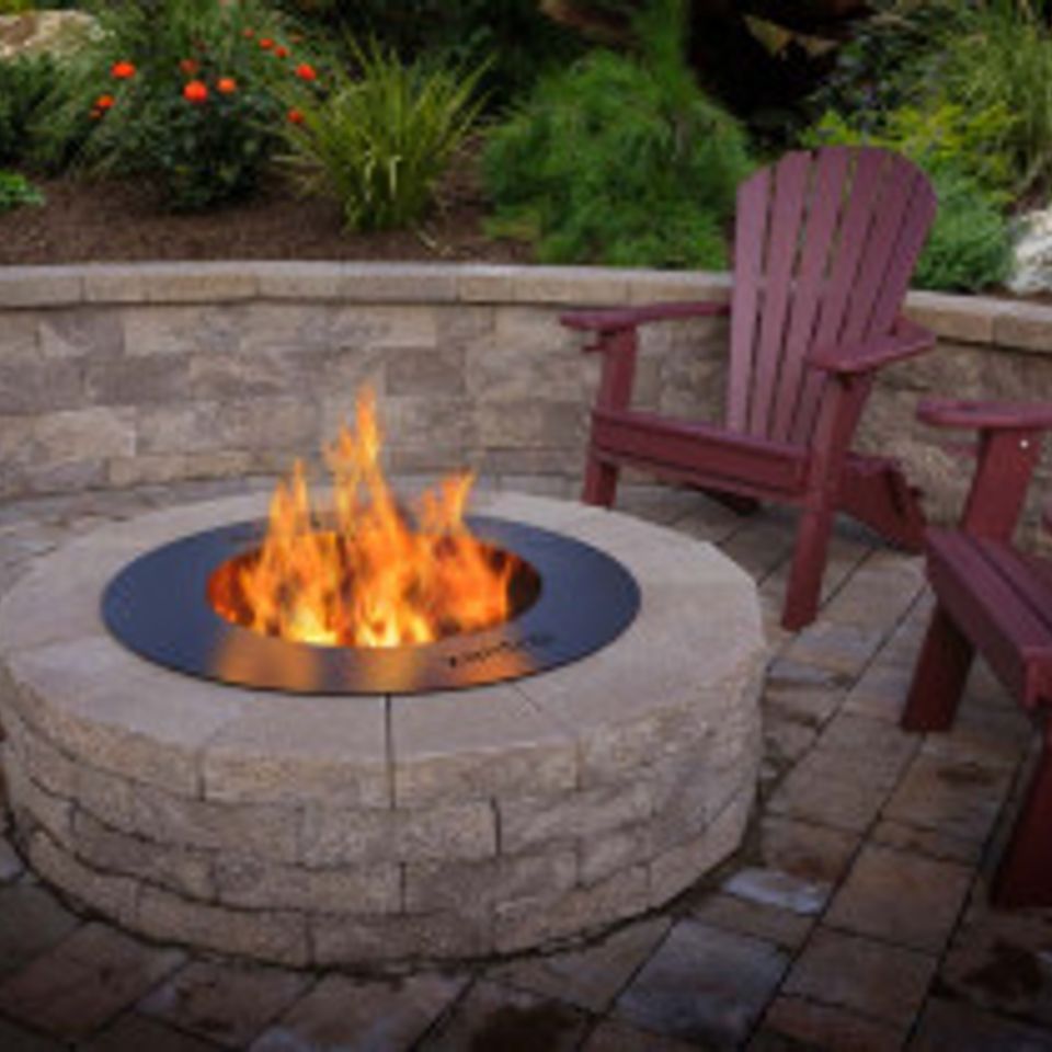 Round steel zentro in block fire ring