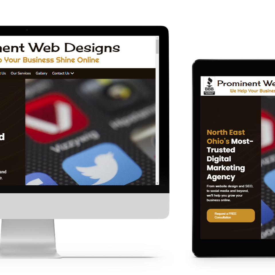 Prominent webdesigns website examples in black