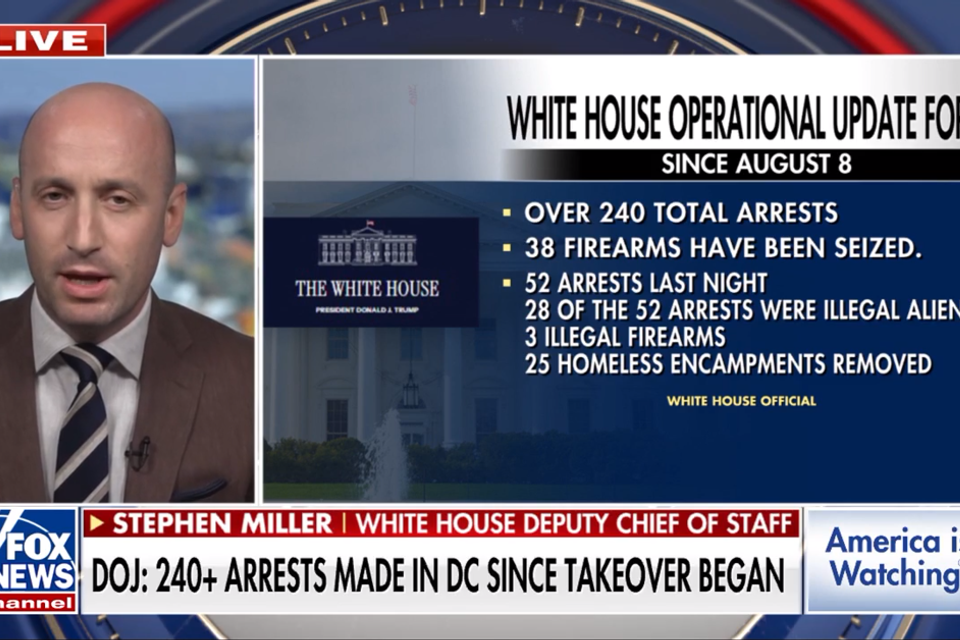 Stephen miller re dc crackdown