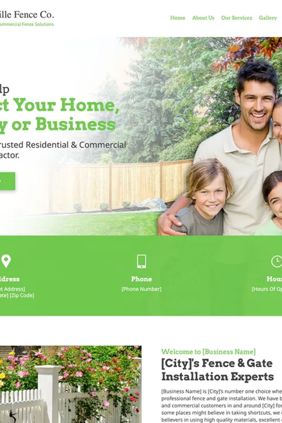 Fence contractor website design theme original