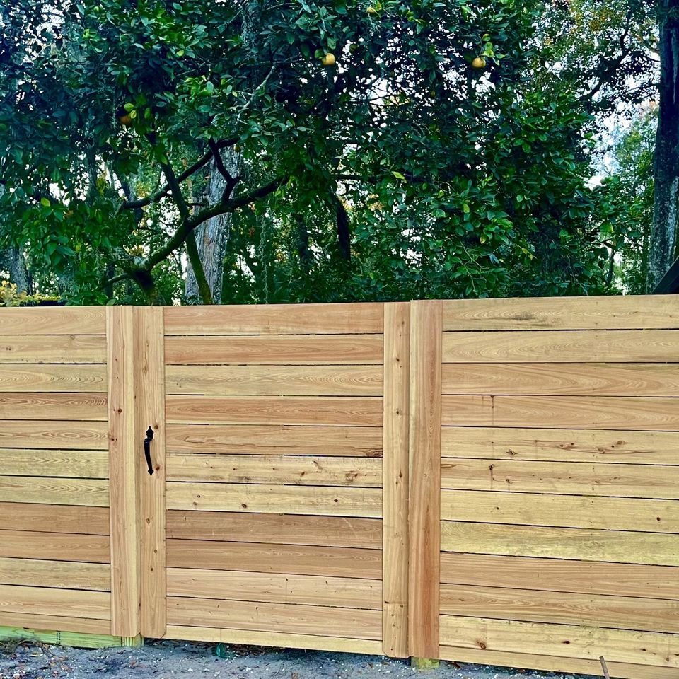 Horizontal cypress wood