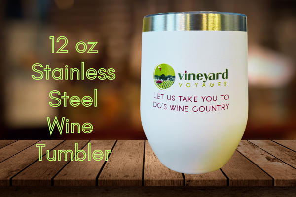 Wine tumbler for keeping drinks secure during a vineyard tour