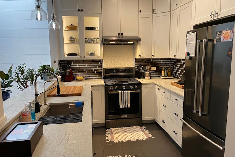 Big red remodeling kitchen pic
