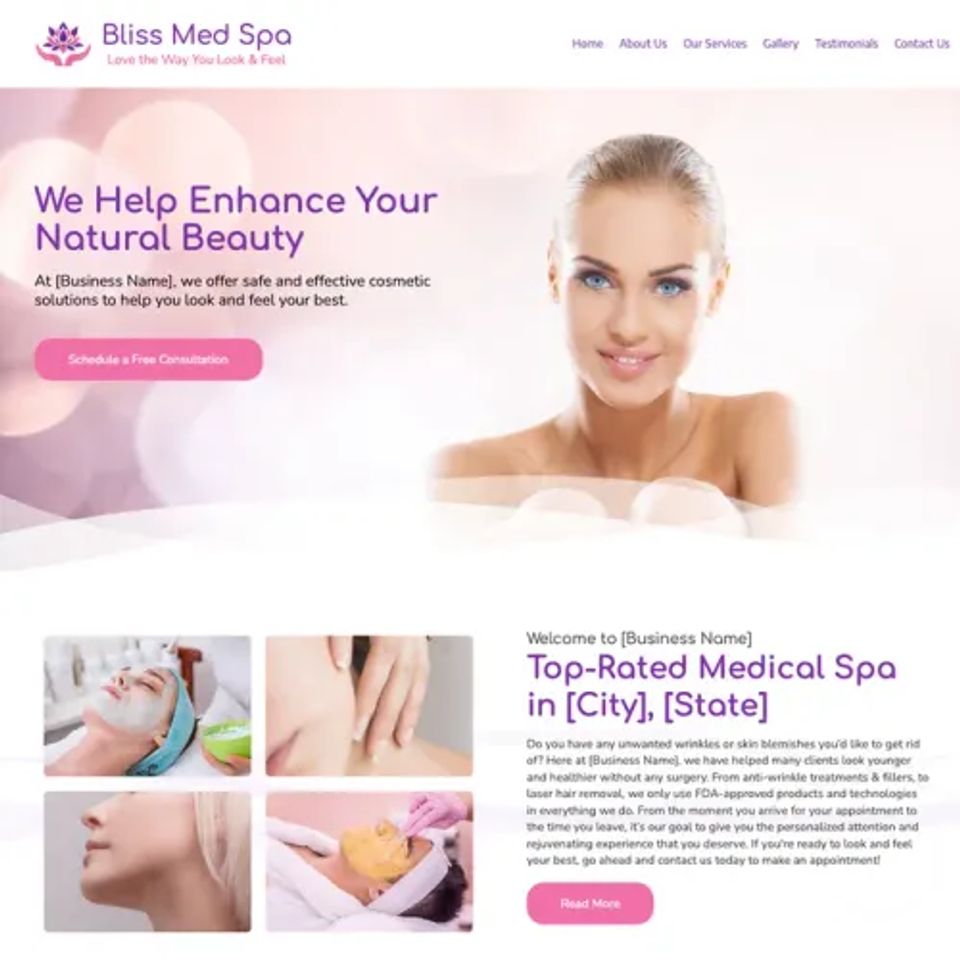 Botox medical spa website design theme original original