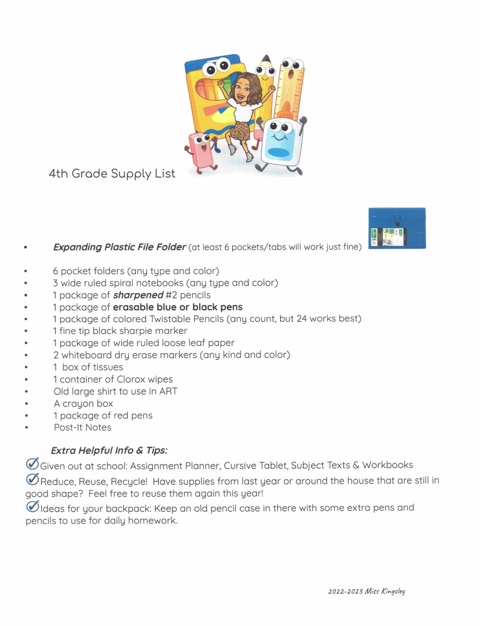 Classroom supply lists 2022 0007