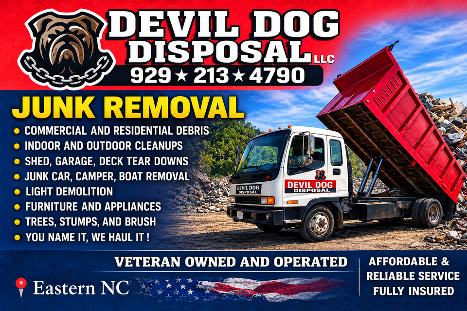 Devil dog junk removal advertisement