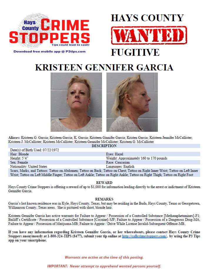 Garcia wanted poster