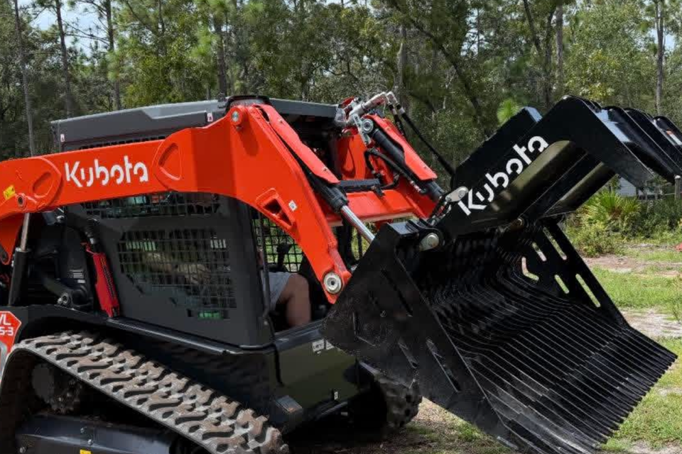 Kubota skid steer, being used by JNJ Hauling Solutions