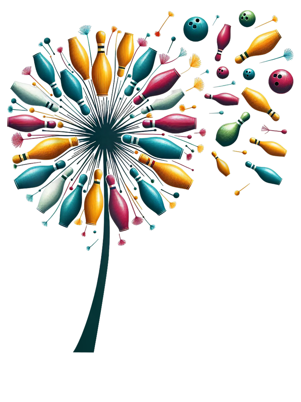 Bowling   flower blowing in the wind