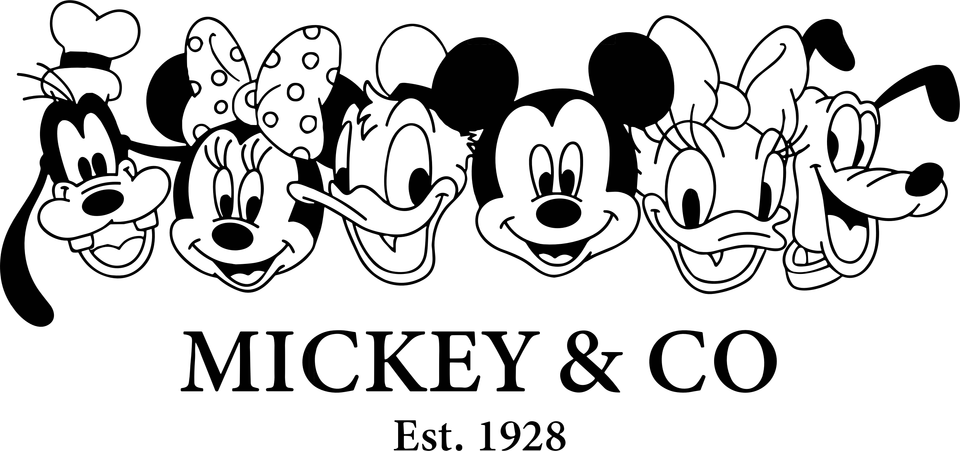 Disney   mickey gang blkwht