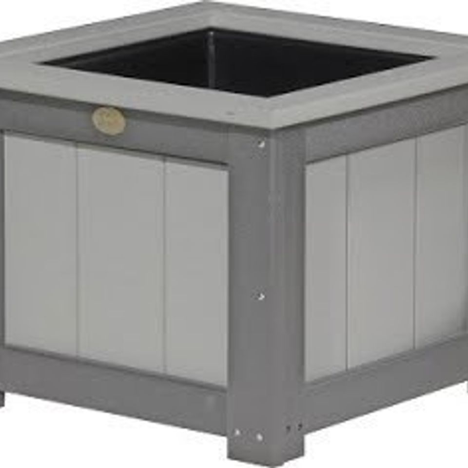 Sunrise poly lawn   hardwood furniture   paden  oklahoma   luxcraft accessories   p24spdgb 24 planter dove gray   slate20180516 2068 pr0gfa