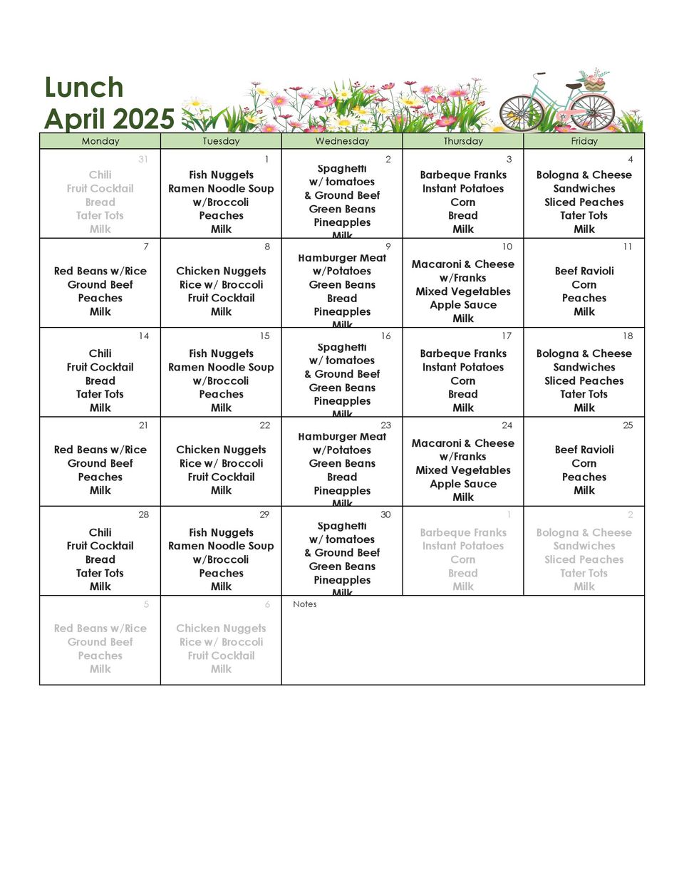April 2025 lunch