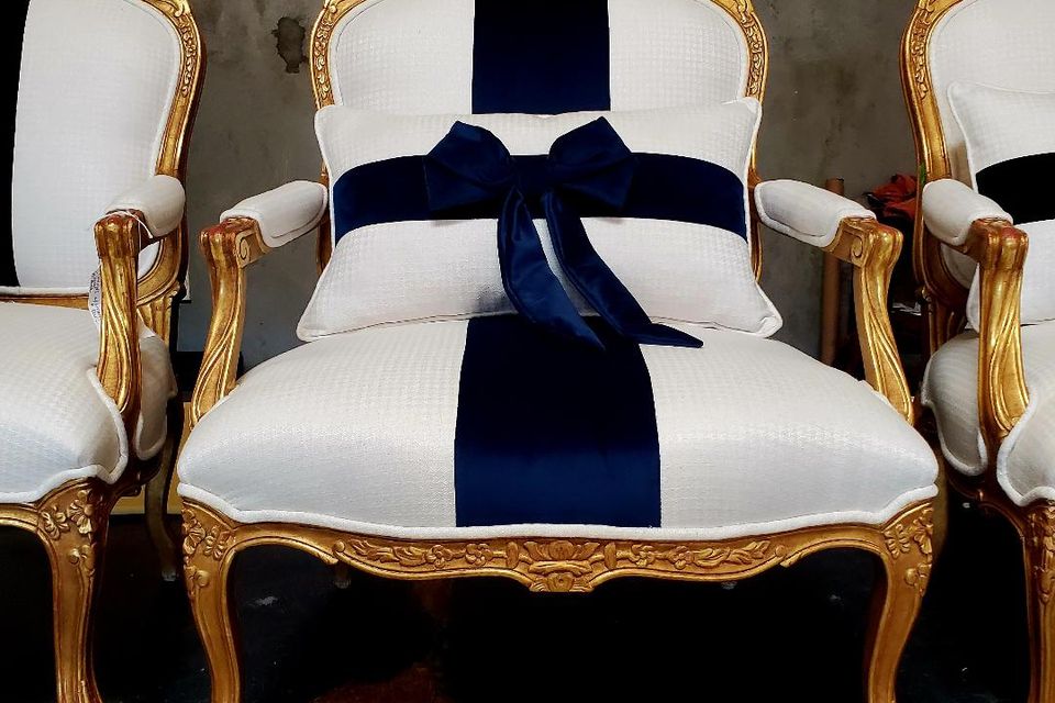 Beautiful white and gold chair
