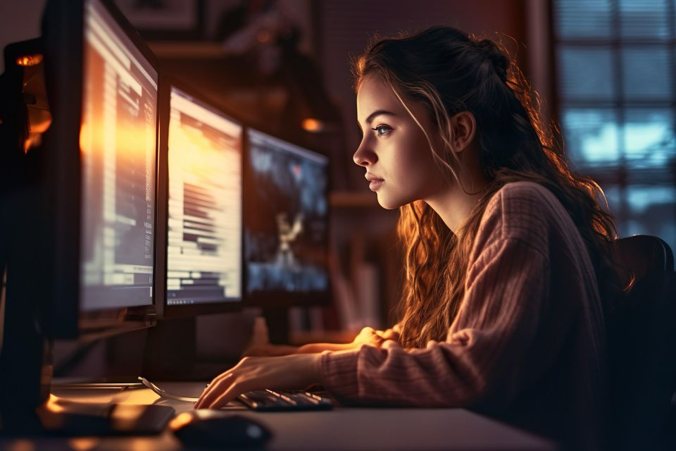 Woman on computer