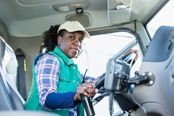 1 lady in truck