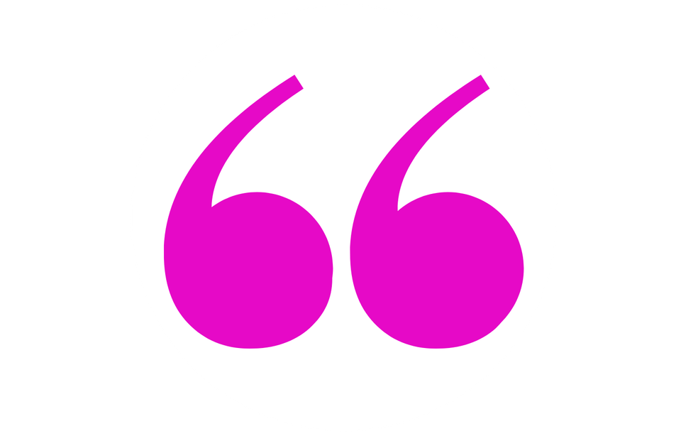 Pink quotation marks for review