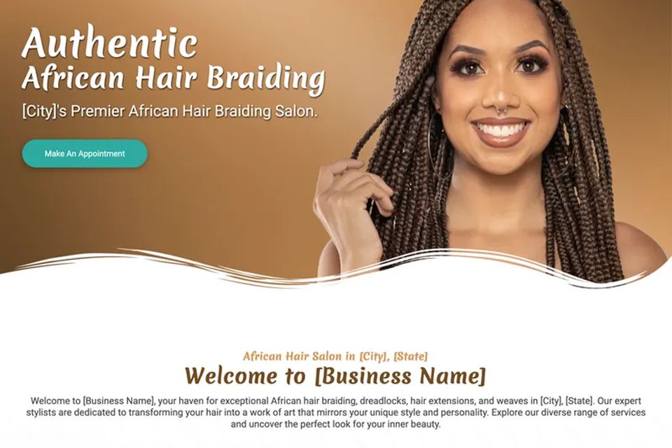 African hair braiding website design original