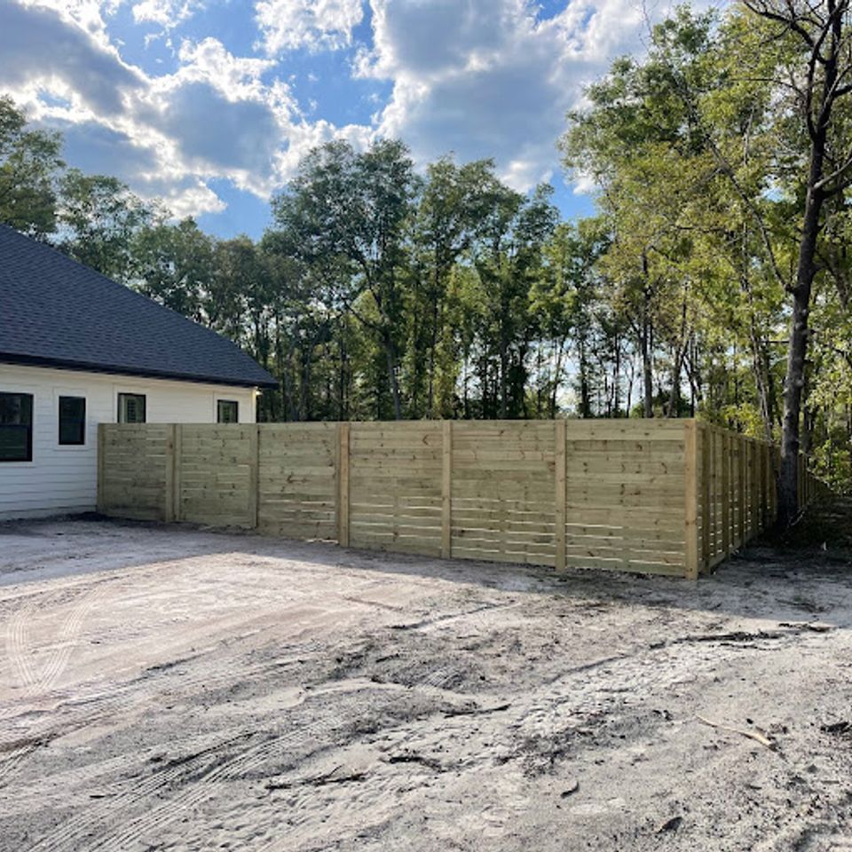 Space coast wood privacy fence