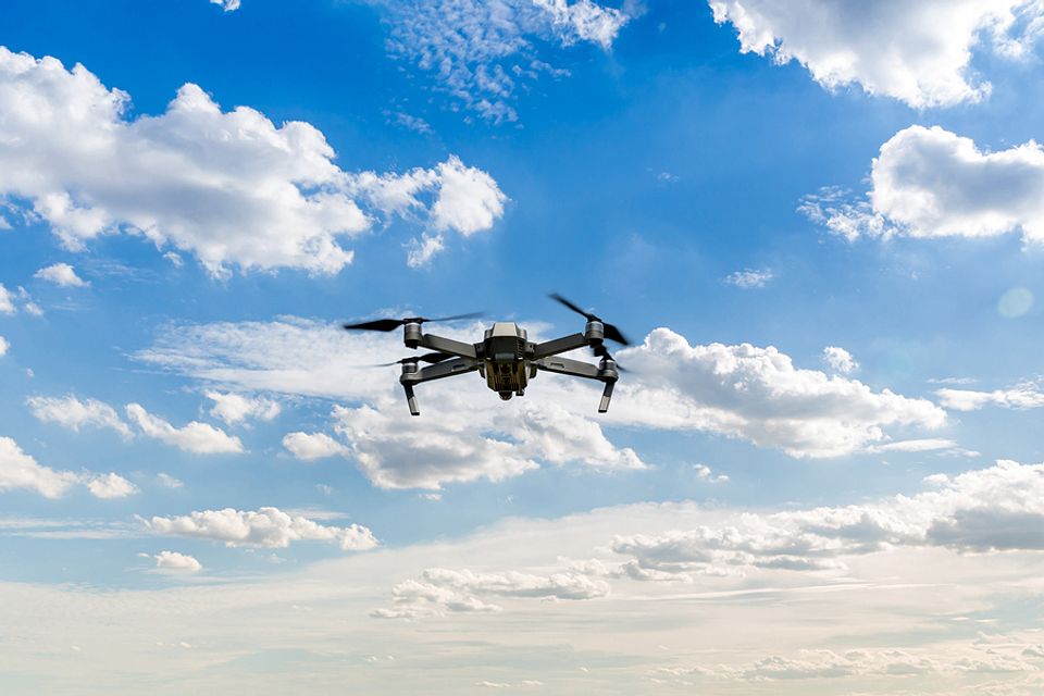 Bigstock drone copter flying with digit 424293350