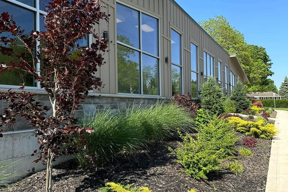 Clean windows and siding along a commercial building exterior in Tillsonburg Ontario