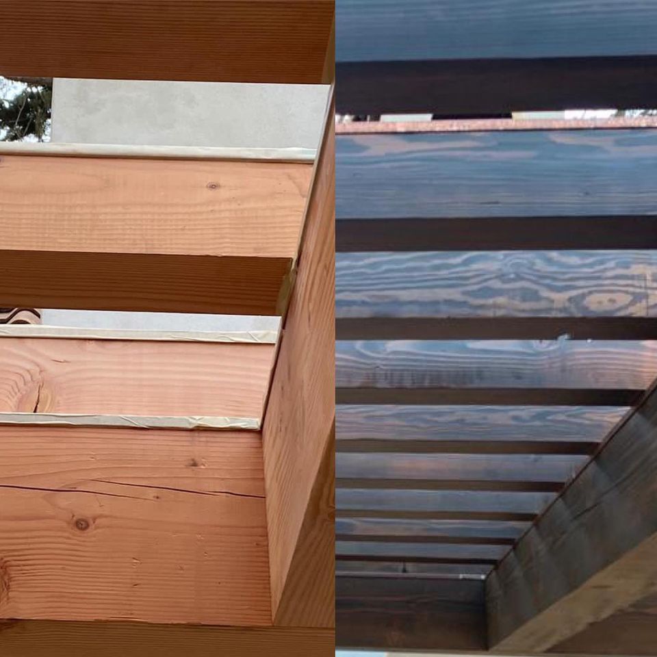 Wood stainig exterior treatment